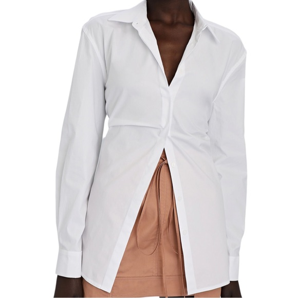 Ronny Kobo x Anthropologie Kayla Tie-Back Button Front S & M Pink Striped Blouse - Picture 8 of 8